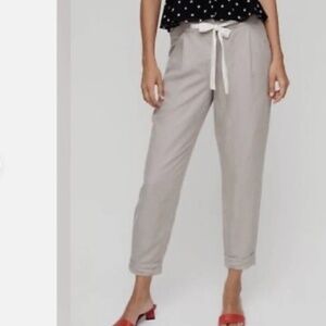 Aritzia Wilfred Women's Allant Linen Blend Ankle Trouser Pants Sz 2 Breathable
